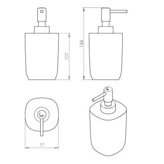 YLENIA dávkovač mýdla na postavení, tortora