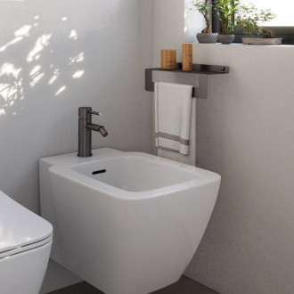 CLEO polička s držákem ručníků 300mm, gun metal