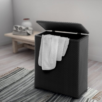AMBROGIO koš na prádlo 50x55x28 cm, černá