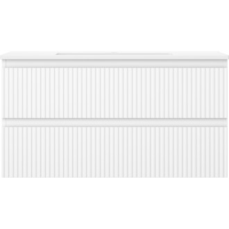 Koupelnová skříňka Mexen Rivel 90 cm s umyvadlem Otis, 2 zásuvky, drážkovaná, matná bílá - 91A20-09047-2-BFF01-W18M01