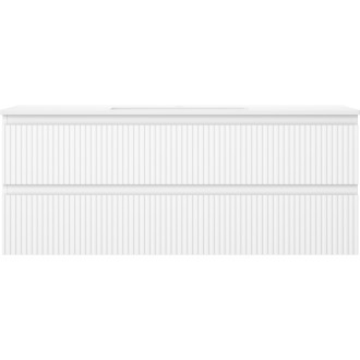 Mexen Rivel szafka łazienkowa 120 cm z umywalką Otis, 2 szuflady, ryflowana , biała mat - 91A20-12047-2-BFF01-W18M01