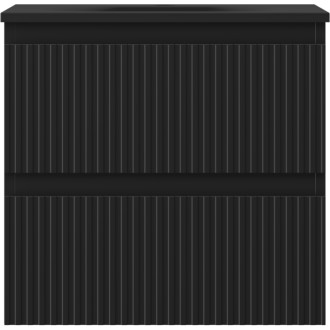 Koupelnová skříňka Mexen Rivel 50 cm s umyvadlem Vela, 2 zásuvky, drážkovaná, matná černá - 91A20-05047-2-BFF71-W23M71