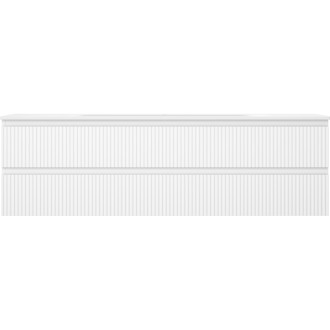 Koupelnová skříňka Mexen Rivel 160 cm s umyvadlem Vela, 2 zásuvky, drážkovaná, matná bílá - 91A20-16047-2-BFF01-W23M01