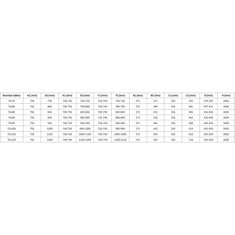 Mexen Rox Duo posuvný sprchový kout 100 x 75 cm, průhledný, zlatý - 8C2D-100-075-50-00