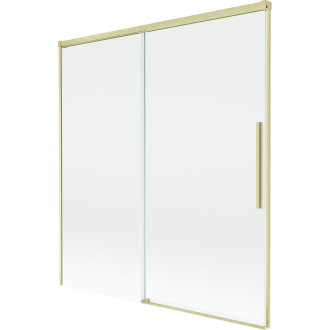 Mexen Rox 2dílná posuvná vanová zástěna 150 x 150 cm, průhledná, kartáčované zlato - 8C9-150-001-55-00
