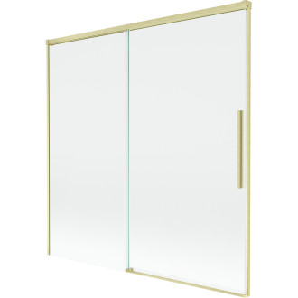 Mexen Rox 2dílná posuvná vanová zástěna 160 x 150 cm, průhledná, kartáčované zlato - 8C9-160-001-55-00
