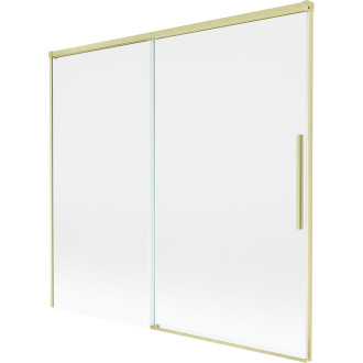 Mexen Rox 2dílná posuvná vanová zástěna 170 x 150 cm, průhledná, kartáčované zlato - 8C9-170-001-55-00