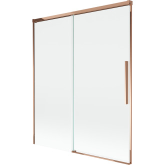 Mexen Rox 2dílná posuvná vanová zástěna 140 x 150 cm, průhledná, růžové zlato - 8C9-140-001-60-00