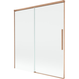 Mexen Rox 2-křídlá posuvná vanová zástěna 150 x 150 cm, průhledná, kartáčovaná měď - 8C9-150-001-65-00