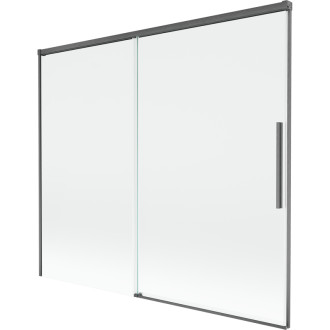 Mexen Rox 2dílná posuvná vanová zástěna 180 x 150 cm, průhledná, kartáčovaná pistolově šedá - 8C9-180-001-66-00