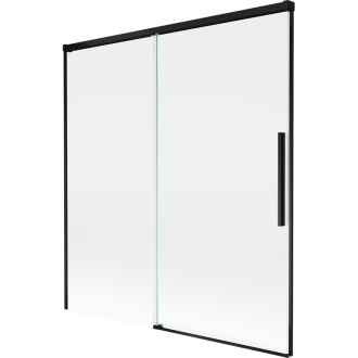 Mexen Rox 2dílná posuvná vanová zástěna 150 x 150 cm, průhledná, černá - 8C9-150-001-70-00