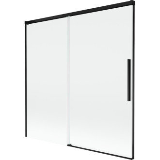 Mexen Rox 2dílná posuvná vanová zástěna 160 x 150 cm, průhledná, černá - 8C9-160-001-70-00