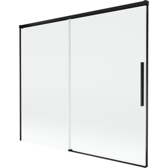 Mexen Rox 2dílná posuvná vanová zástěna 180 x 150 cm, průhledná, černá - 8C9-180-001-70-00