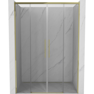 Posuvné sprchové dveře Mexen Rox 150 cm, průhledné, zlaté - 8C2-150-002-50-00