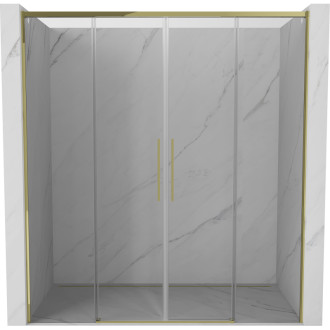 Posuvné sprchové dveře Mexen Rox 170 cm, průhledné, zlaté - 8C2-170-002-50-00