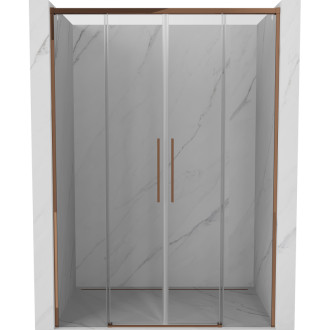 Posuvné sprchové dveře Mexen Rox 160 cm, průhledné, růžové zlato - 8C2-160-002-60-00