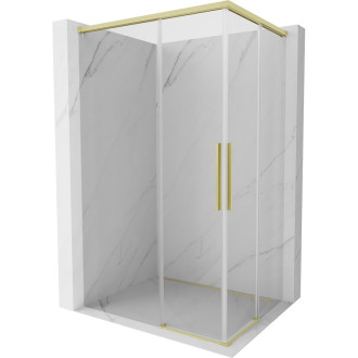 Mexen Rox Duo posuvný sprchový kout 90 x 85 cm, průhledný, kartáčované zlato - 8C2D-090-085-55-00