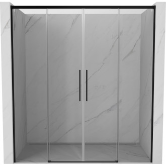 Posuvné sprchové dveře Mexen Rox 200 cm, průhledné, černé - 8C2-200-002-70-00