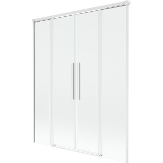 Mexen Rox 2-křídlá posuvná vanová zástěna 160 x 150 cm, průhledná, bílá - 8C9-160-002-20-00