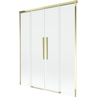 Mexen Rox 2dílná posuvná vanová zástěna 140 x 150 cm, průhledná, zlatá - 8C9-140-002-50-00
