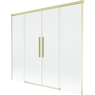 Mexen Rox 2dílná posuvná vanová zástěna 190 x 150 cm, průhledná, kartáčované zlato - 8C9-190-002-55-00