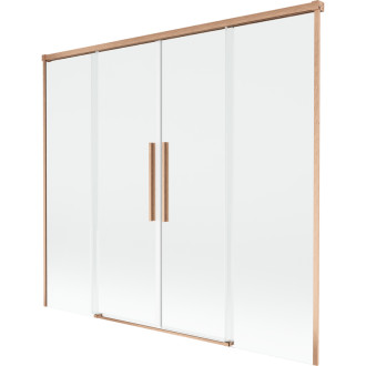 Mexen Rox 2-křídlá posuvná vanová zástěna 180 x 150 cm, průhledná, kartáčovaná měď - 8C9-180-002-65-00