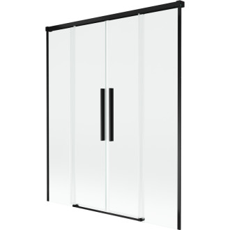 Mexen Rox 2dílná posuvná vanová zástěna 150 x 150 cm, průhledná, černá - 8C9-150-002-70-00