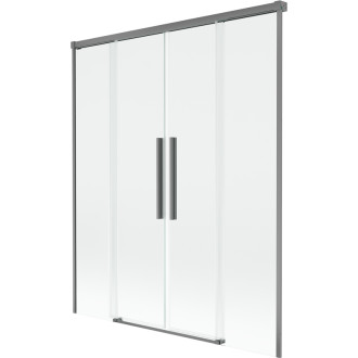 Mexen Rox 2dílná posuvná vanová zástěna 150 x 150 cm, průhledná, stříbrná - 8C9-150-002-95-00