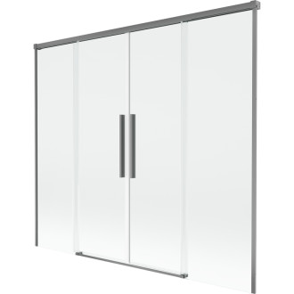 Mexen Rox 2dílná posuvná vanová zástěna 180 x 150 cm, průhledná, stříbrná - 8C9-180-002-95-00