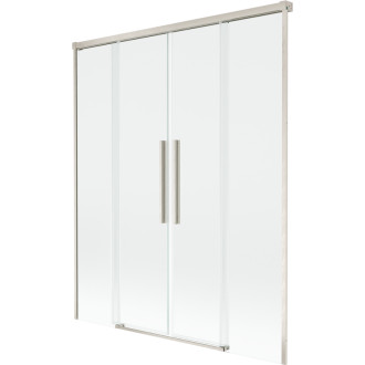 Mexen Rox 2-křídlá posuvná vanová zástěna 160 x 150 cm, průhledná, kartáčovaný nikl - 8C9-160-002-97-00