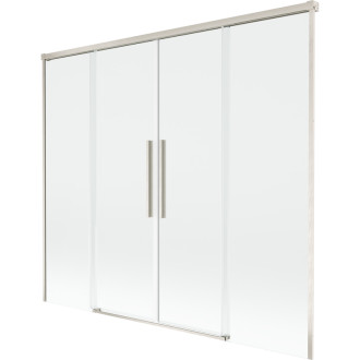 Mexen Rox 2-křídlá posuvná vanová zástěna 180 x 150 cm, průhledná, kartáčovaný nikl - 8C9-180-002-97-00