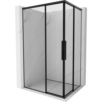 Mexen Rox Duo posuvný sprchový kout 120 x 80 cm, černý rám, černá - 8C2D-120-080-70-70