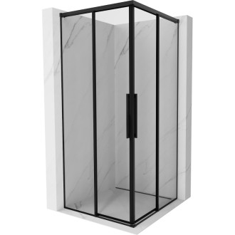 Mexen Rox Duo posuvný sprchový kout 120 x 120 cm, černý rám, černá - 8C2D-120-120-70-70