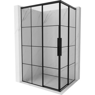 Mexen Rox Duo posuvný sprchový kout 80 x 75 cm, černý rošt, černá - 8C2D-080-075-70-77