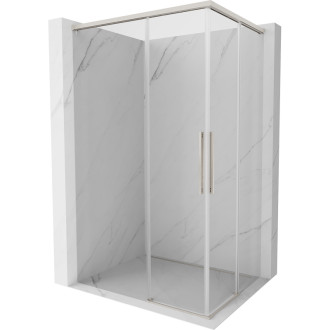 Mexen Rox Duo posuvný sprchový kout 100 x 80 cm, průhledný, kartáčovaný nikl - 8C2D-100-080-97-00
