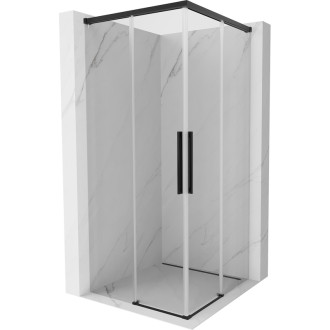 Mexen Rox Duo posuvný sprchový kout 120 x 120 cm, průhledný, černý - 8C2D-120-120-70-00