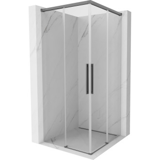 Mexen Rox Duo posuvný sprchový kout 75 x 75 cm, průhledný, stříbrná metalíza - 8C2D-075-075-95-00
