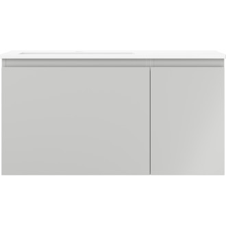 Koupelnová skříňka Mexen Orio 90 cm s umyvadlem Otis vlevo, 1S, 1D, matná šedá/matná bílá - 91A13-09047-3-BBFF62-W18L01