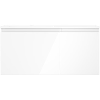 Koupelnová skříňka Mexen Orio 100 cm s umyvadlem Otis vlevo, 1S, 1D, bílý lesk - 91A13-10047-3-BBFF00-W18L00