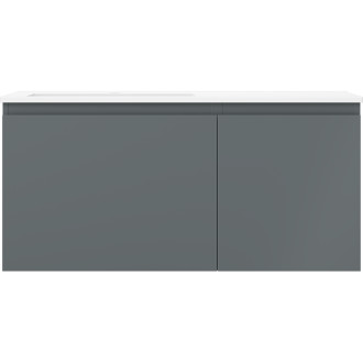 Koupelnová skříňka Mexen Orio 100 cm s umyvadlem Otis vlevo, 1S, 1D, matný grafit/matná bílá - 91A13-10047-3-BBFF66-W18L01