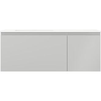 Koupelnová skříňka Mexen Orio 120 cm s umyvadlem Otis vlevo, 1S, 1D, matná šedá/matná bílá - 91A13-12047-3-BBFF62-W18L01