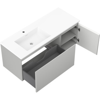 Koupelnová skříňka Mexen Orio 120 cm s umyvadlem Otis vlevo, 1S, 1D, matná šedá/matná bílá - 91A13-12047-3-BBFF62-W18L01