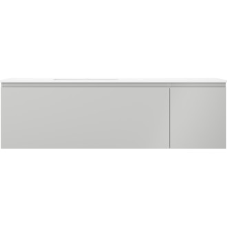 Koupelnová skříňka Mexen Orio 160 cm s umyvadlem Otis vlevo, 1S, 1D, matná šedá/matná bílá - 91A13-16047-3-BBFF62-W18L01