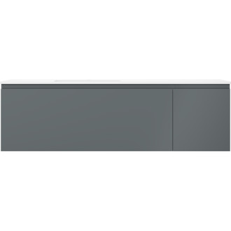Koupelnová skříňka Mexen Orio 160 cm s umyvadlem Otis vlevo, 1S, 1D, grafit matný/bílá matná - 91A13-16047-3-BBFF66-W18L01