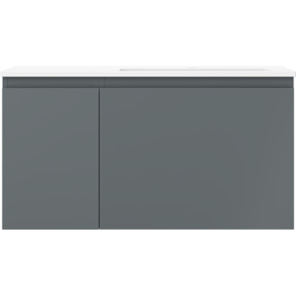 Koupelnová skříňka Mexen Orio 90 cm s umyvadlem Otis pravé, 1S, 1D, matný grafit/matná bílá - 91A13-09047-3-BBFF66-W18P01