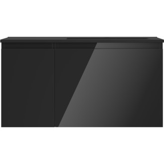 Mexen Orio szafka łazienkowa 90 cm z umywalką Otis prawą, 1S, 1D, czarna połysk/czarna mat - 91A13-09047-3-BBFF70-W18P71
