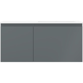Koupelnová skříňka Mexen Orio 100 cm s umyvadlem Otis pravé, 1S, 1D, matný grafit/matná bílá - 91A13-10047-3-BBFF66-W18P01