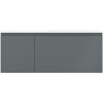 Koupelnová skříňka Mexen Orio 120 cm s umyvadlem Otis pravé, 1S, 1D, matný grafit/matná bílá - 91A13-12047-3-BBFF66-W18P01