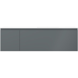 Koupelnová skříňka Mexen Orio 160 cm s umyvadlem Otis pravé, 1S, 1D, matný grafit/matná bílá - 91A13-16047-3-BBFF66-W18P01