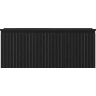 Mexen Rivel szafka łazienkowa 120 cm z umywalką Otis lewą, 1S, 1D, ryflowana, czarna mat - 91A23-12047-3-BBFF71-W18L71